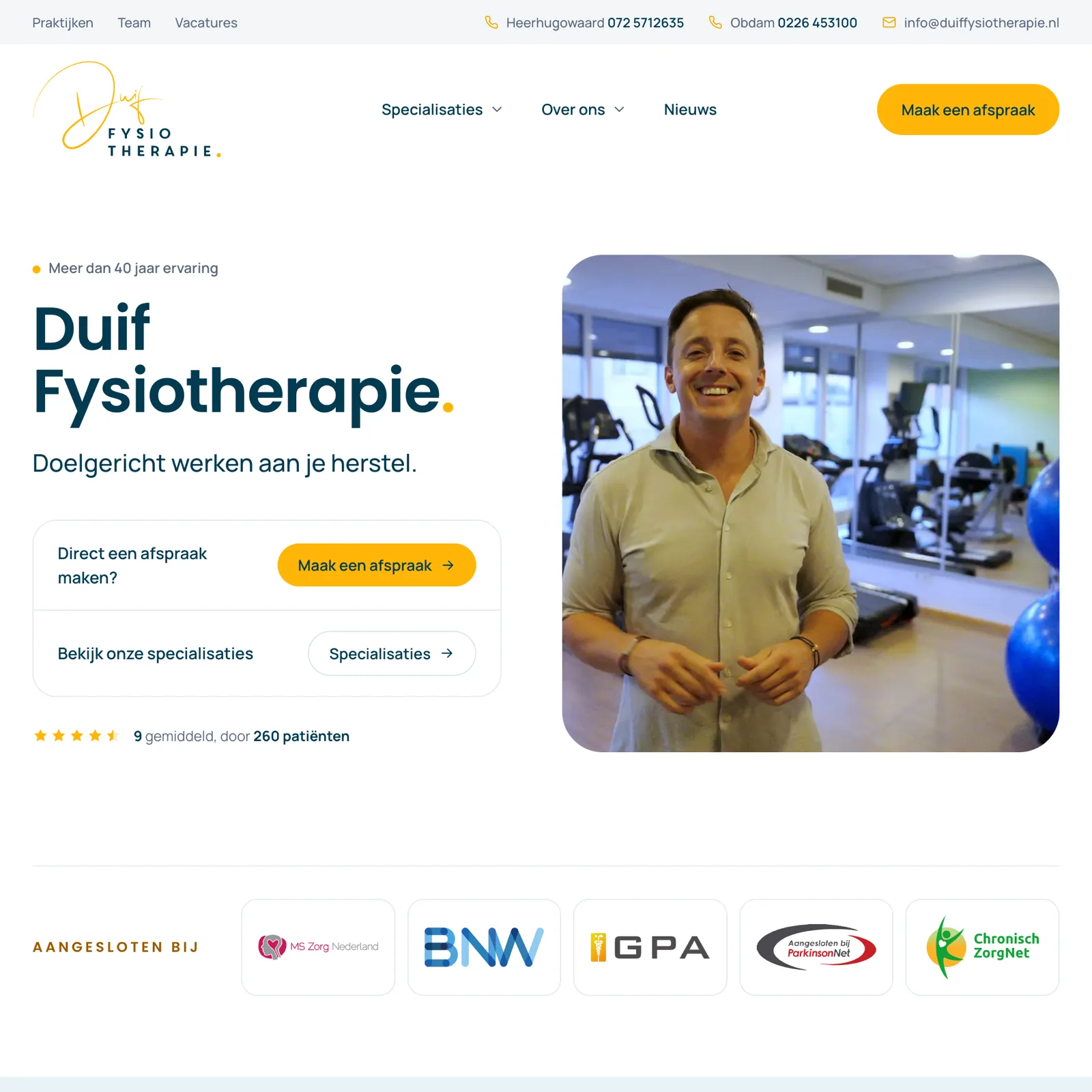 Duif Fysiotherapie website